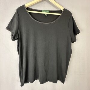 Lauren Ralph Lauren Shirt Womens 1X Black LRL 100% Cotton Casual Top